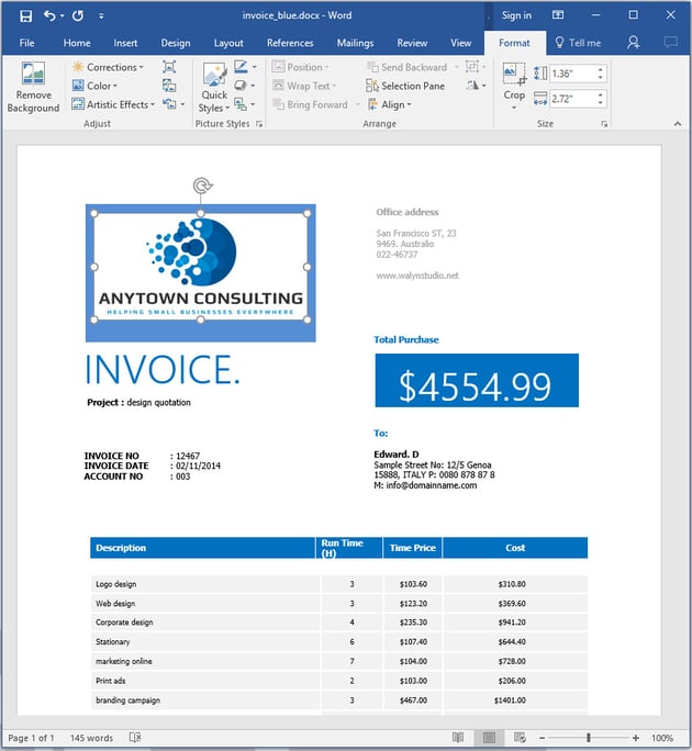 How to Make an Invoice in Word From a Professional Template Envato Tuts+